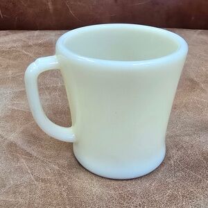 Vintage Fire King Custard Glass "D" Handle Mug Oven Ware